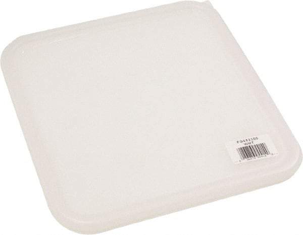 Rubbermaid - 11.3" Long x 10-1/2" Wide, Rectangular Polyethylene Lid - Corner-Pull Tab, Use with FG631200, FG631800, FG632200, FG9F0700, FG9F0800, FG9F0900 - Industrial Tool & Supply