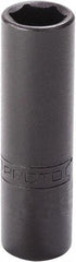 Proto - 5/16", 1/4" Drive, Deep Hand Socket - 6 Points, 2" OAL, Alloy Steel, Black Finish - Industrial Tool & Supply