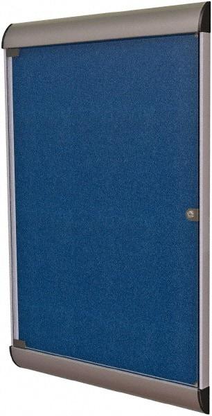 Ghent - 42.13" Wide x 27-3/4" High Enclosed Cork Bulletin Board - Vinyl, Caramel - Industrial Tool & Supply
