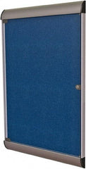 Ghent - 42.13" Wide x 27-3/4" High Enclosed Cork Bulletin Board - Vinyl, Caramel - Industrial Tool & Supply