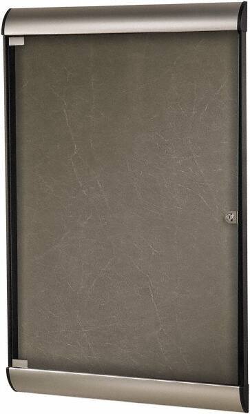 Ghent - 59.13" Wide x 36" High Enclosed Cork Bulletin Board - Natural Cork, Aluminum Frame - Industrial Tool & Supply