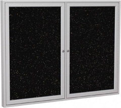 Ghent - 48" Wide x 36" High Enclosed Cork Bulletin Board - Rubber, Tan Speckled - Industrial Tool & Supply