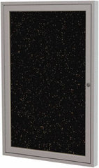 Ghent - 36" Wide x 30" High Enclosed Cork Bulletin Board - Rubber, Tan Speckled - Industrial Tool & Supply