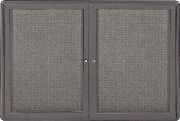 Ghent - 34" Wide x 24" High Enclosed Cork Bulletin Board - Fabric Covered, Black - Industrial Tool & Supply