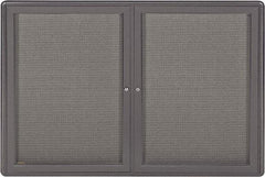 Ghent - 34" Wide x 24" High Enclosed Cork Bulletin Board - Fabric Covered, Black - Industrial Tool & Supply