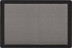 Ghent - 47" Wide x 34" High Enclosed Cork Bulletin Board - Fabric Covered, Black - Industrial Tool & Supply