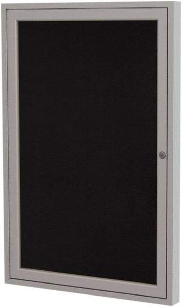 Ghent - 36" Wide x 24" High Enclosed Cork Bulletin Board - Rubber, Black - Industrial Tool & Supply