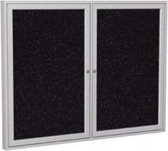 Ghent - 48" Wide x 36" High Enclosed Cork Bulletin Board - Rubber, Confetti (Color) - Industrial Tool & Supply