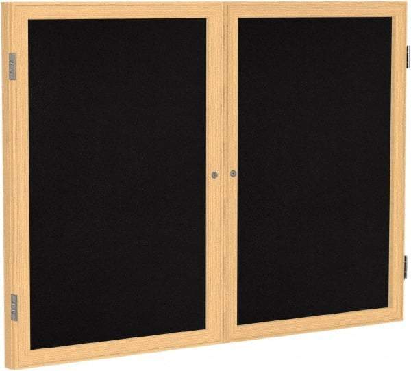 Ghent - 48" Wide x 36" High Enclosed Cork Bulletin Board - Rubber, Black - Industrial Tool & Supply