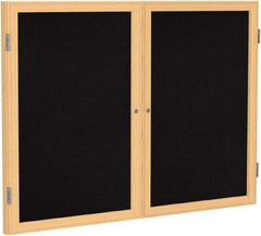Ghent - 48" Wide x 36" High Enclosed Cork Bulletin Board - Rubber, Black - Industrial Tool & Supply