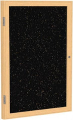 Ghent - 36" Wide x 24" High Enclosed Cork Bulletin Board - Rubber, Tan Speckled - Industrial Tool & Supply