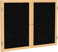 Ghent - 48" Wide x 36" High Enclosed Cork Bulletin Board - Rubber, Tan Speckled - Industrial Tool & Supply