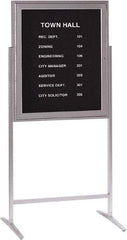 Ghent - 1 Door, 30 Inch Wide x 36 Inch High, Acrylic Enclosed Letter Board - Silver Satin - Industrial Tool & Supply
