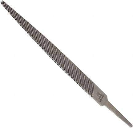 Anglo American - 10" Long, Second Cut, Warding American-Pattern File - Double Cut, 0.12" Overall Thickness, Tang - Industrial Tool & Supply