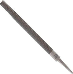 Anglo American - 10" Long, Smooth Cut, Half Round American-Pattern File - Double Cut, 0.28" Overall Thickness, Tang - Industrial Tool & Supply