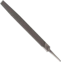 Anglo American - 10" Long, Smooth Cut, Flat American-Pattern File - Double Cut, 0.24" Overall Thickness, Tang - Industrial Tool & Supply