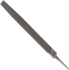 Anglo American - 10" Long, Bastard Cut, Triangle American-Pattern File - Double Cut, 0.67" Overall Thickness, Tang - Industrial Tool & Supply