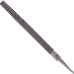 Anglo American - 4" Long, Second Cut, Half Round American-Pattern File - Double Cut, 0.12" Overall Thickness, Tang - Industrial Tool & Supply