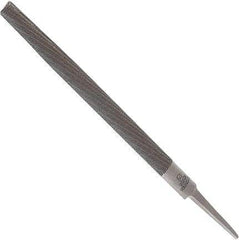 Anglo American - 14" Long, Smooth Cut, Half Round American-Pattern File - Double Cut, 0.37" Overall Thickness, Tang - Industrial Tool & Supply