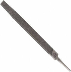 Anglo American - 14" Long, Bastard Cut, Flat American-Pattern File - Double Cut, 0.3" Overall Thickness, Tang - Industrial Tool & Supply