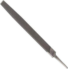 Anglo American - 14" Long, Second Cut, Flat American-Pattern File - Double Cut, 0.3" Overall Thickness, Tang - Industrial Tool & Supply