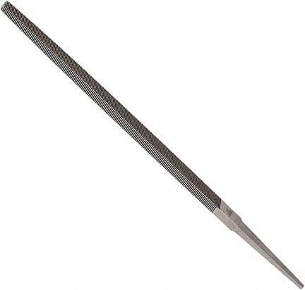 Anglo American - 12" Long, Second Cut, Square American-Pattern File - Double Cut, 0.45" Overall Thickness, Tang - Industrial Tool & Supply