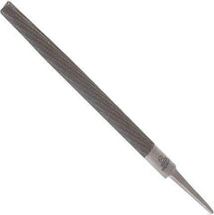 Anglo American - 12" Long, Second Cut, Half Round American-Pattern File - Double Cut, 0.32" Overall Thickness, Tang - Industrial Tool & Supply
