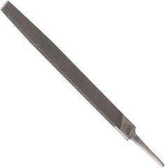 Anglo American - 12" Long, Second Cut, Flat American-Pattern File - Double Cut, 0.26" Overall Thickness, Tang - Industrial Tool & Supply