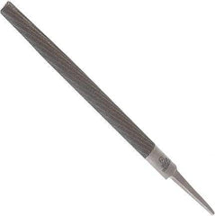 Anglo American - 4" Long, Smooth Cut, Half Round American-Pattern File - Double Cut, 0.12" Overall Thickness, Tang - Industrial Tool & Supply