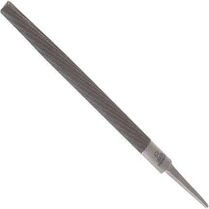Anglo American - 6" Long, Smooth Cut, Half Round American-Pattern File - Double Cut, 0.16" Overall Thickness, Tang - Industrial Tool & Supply