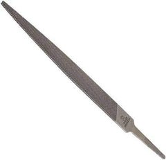 Anglo American - 6" Long, Smooth Cut, Warding American-Pattern File - Double Cut, 0.08" Overall Thickness, Tang - Industrial Tool & Supply