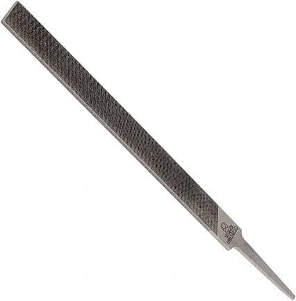 Anglo American - 8" Long, Second Cut, Mill American-Pattern File - Single Cut, 0.14" Overall Thickness, Tang - Industrial Tool & Supply