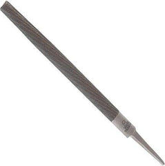 Anglo American - 8" Long, Second Cut, Half Round American-Pattern File - Double Cut, 0.22" Overall Thickness, Tang - Industrial Tool & Supply