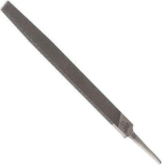 Anglo American - 8" Long, Bastard Cut, Triangle American-Pattern File - Double Cut, 0.55" Overall Thickness, Tang - Industrial Tool & Supply