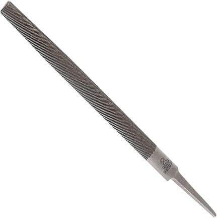 Anglo American - 6" Long, Second Cut, Half Round American-Pattern File - Double Cut, 0.16" Overall Thickness, Tang - Industrial Tool & Supply