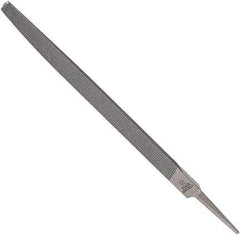 Anglo American - 8" Long, Smooth Cut, Triangle American-Pattern File - Double Cut, 0.55" Overall Thickness, Tang - Industrial Tool & Supply