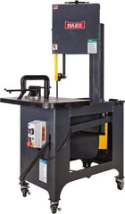 Dake - 9 Inch Throat Capacity, Step Pulley Vertical Bandsaw - 309, 618, 1191, 2382 RPM, 1 HP, Three Phase - Industrial Tool & Supply