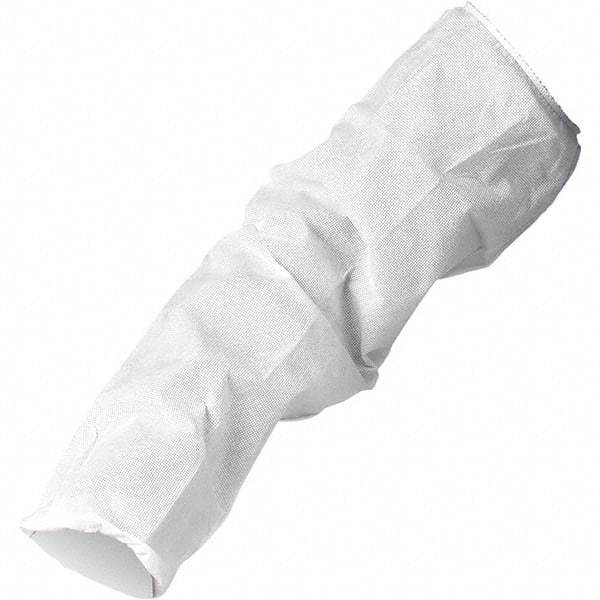 KleenGuard - Size Universal, White Polypropylene Disposable Sleeve - 18" Long Sleeve, Elastic Straps at Top - Industrial Tool & Supply