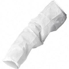 KleenGuard - Size Universal, White Polypropylene Disposable Sleeve - 18" Long Sleeve, Elastic Straps at Top - Industrial Tool & Supply