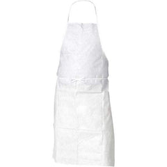 KleenGuard - 28" Wide x 36" Long Bib Apron - Spunbound, White, Resists Dry Particles - Industrial Tool & Supply