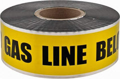 PRO-SAFE - Caution: Buried Gas Line Below, Detectable Underground Tape - 1,000 Ft. Long x 3 Inch Wide Roll, Polyethylene on Aluminum, 5 mil Thick, Yellow - Industrial Tool & Supply