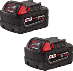 Milwaukee Tool - 18 Volt Lithium-Ion Power Tool Battery - 5 Ahr Capacity, 110 min Charge Time, Series RED LITHIUM - Industrial Tool & Supply