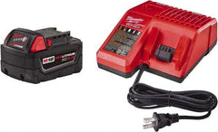 Milwaukee Tool - 18 Volt Lithium-Ion Power Tool Battery - 5 Ahr Capacity, 110 min Charge Time, Series RED LITHIUM - Industrial Tool & Supply