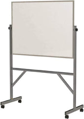 Ghent - 72" High x 53" Wide Reversible Dry Erase Board - Porcelain, 20" Deep, Includes Eraser & 4 Markers - Industrial Tool & Supply