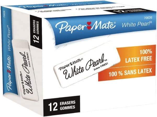 Paper Mate - Rectangle Rubber Eraser - White - Industrial Tool & Supply