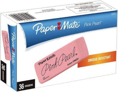 Paper Mate - Rectangle Rubber Eraser - Pink - Industrial Tool & Supply