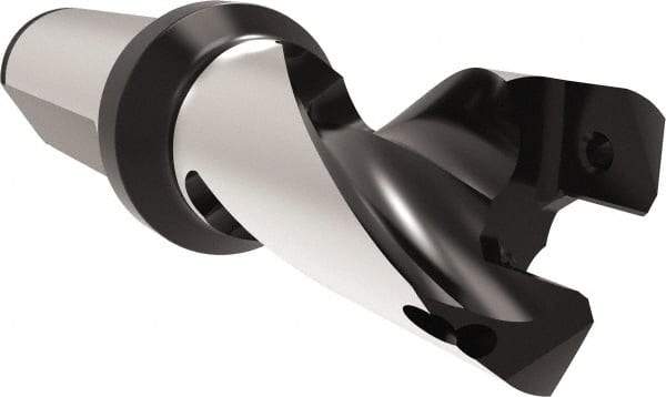 Allied Machine and Engineering - Series 24, 24 to 25.99mm Diam, 25mm Diam Straight Shank with Flange, Helical Flute Spade Drill - 28.5mm Max Depth, 64.2mm Body Length, 120.1mm OAL, Short Length, Through Coolant - Industrial Tool & Supply