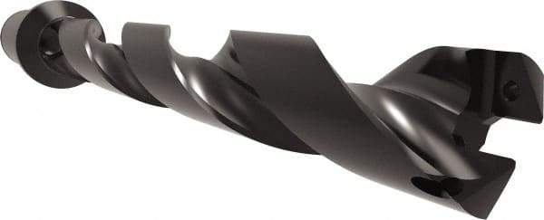 Allied Machine and Engineering - Series 32, 32 to 35mm Diam, 1-1/2" Diam Straight Shank with Flange, Helical Flute Spade Drill - 9-41/64" Max Depth, 11-23/32" Body Length, 14-13/32" OAL, Standard Length, Through Coolant - Industrial Tool & Supply