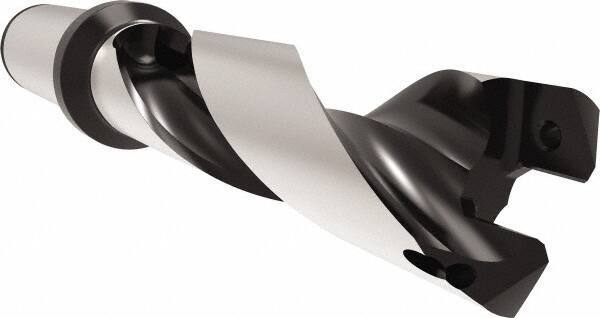 Allied Machine and Engineering - Series 26, 26 to 28.99mm Diam, 32mm Diam Straight Shank with Flange, Helical Flute Spade Drill - 87mm Max Depth, 128.1mm Body Length, 188.1mm OAL, Standard Length, Through Coolant - Industrial Tool & Supply