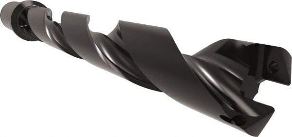 Allied Machine and Engineering - Series 29, 29 to 32mm Diam, 1-1/4" Diam Straight Shank with Flange, Helical Flute Spade Drill - 8-13/16" Max Depth, 10-27/64" Body Length, 12-45/64" OAL, Standard Length, Through Coolant - Industrial Tool & Supply
